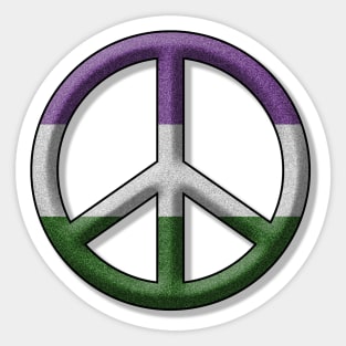 Peace Pride design in Genderqueer pride flag colors Sticker